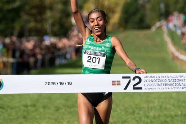Athletes competing in marathon race walking event.