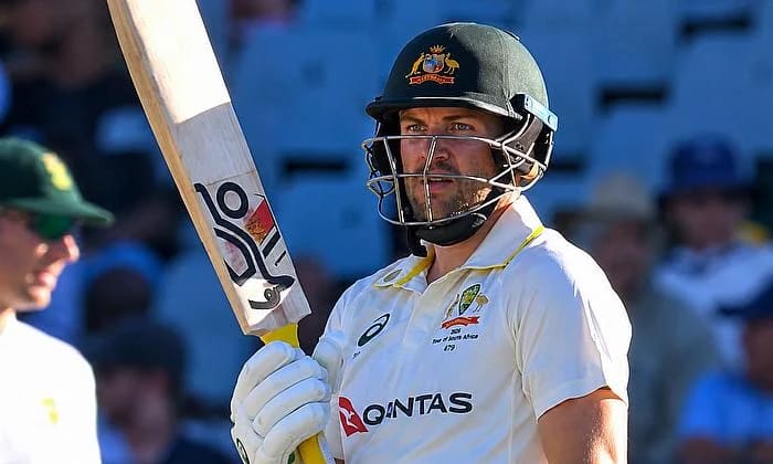Australian cricket team in action during the Test match in Cape Town.