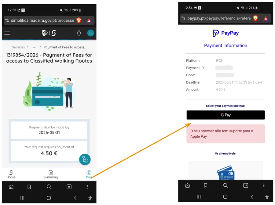 Pay, then save or print the tickets that follow.