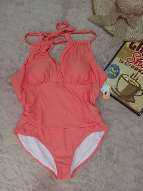 Traje de Baño de Una Pieza Color Coral