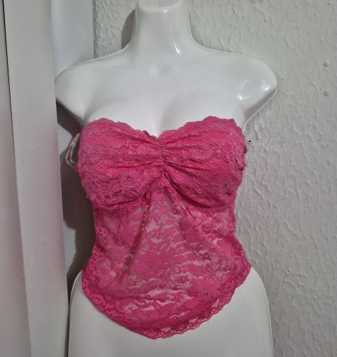 Top de Encaje Rosa y Verde