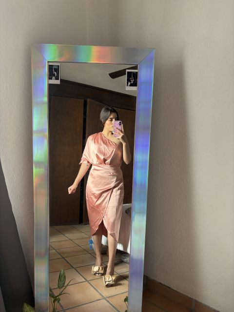 Vestido de Seda Rosa