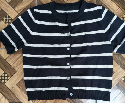 Cardigan de Manga Corta Dazy XL a Rayas