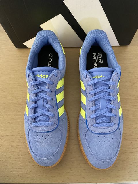 Tenis Adidas Breaknet Sleek Cloudfoam Plus Azul y Amarillo