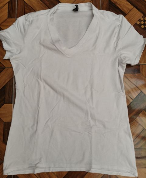 Playera blanca de algodón Optima - Talla M
