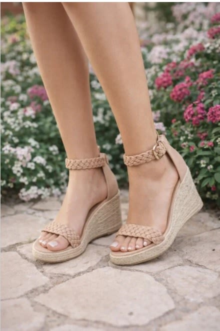 Sandalias de Plataforma Beige con Detalle Trenzado #4