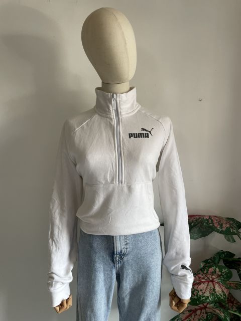Sudadera Puma Blanca con Cierre