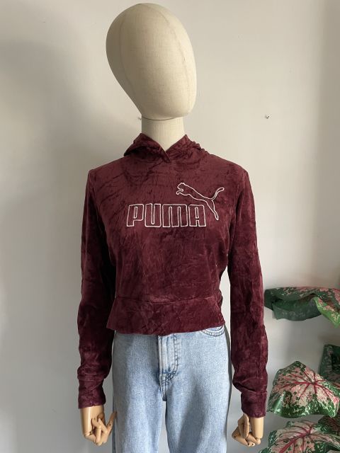 Sudadera Puma con Capucha Color Burdeos