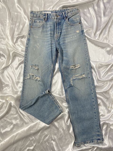 Jeans Zara Desgastados de Talle Alto