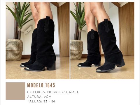 Botas de Tacón Modelo 1645 - Color Negro