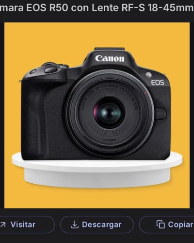 Cámara Canon EOS R50 con Lente RF-S 18-45mm