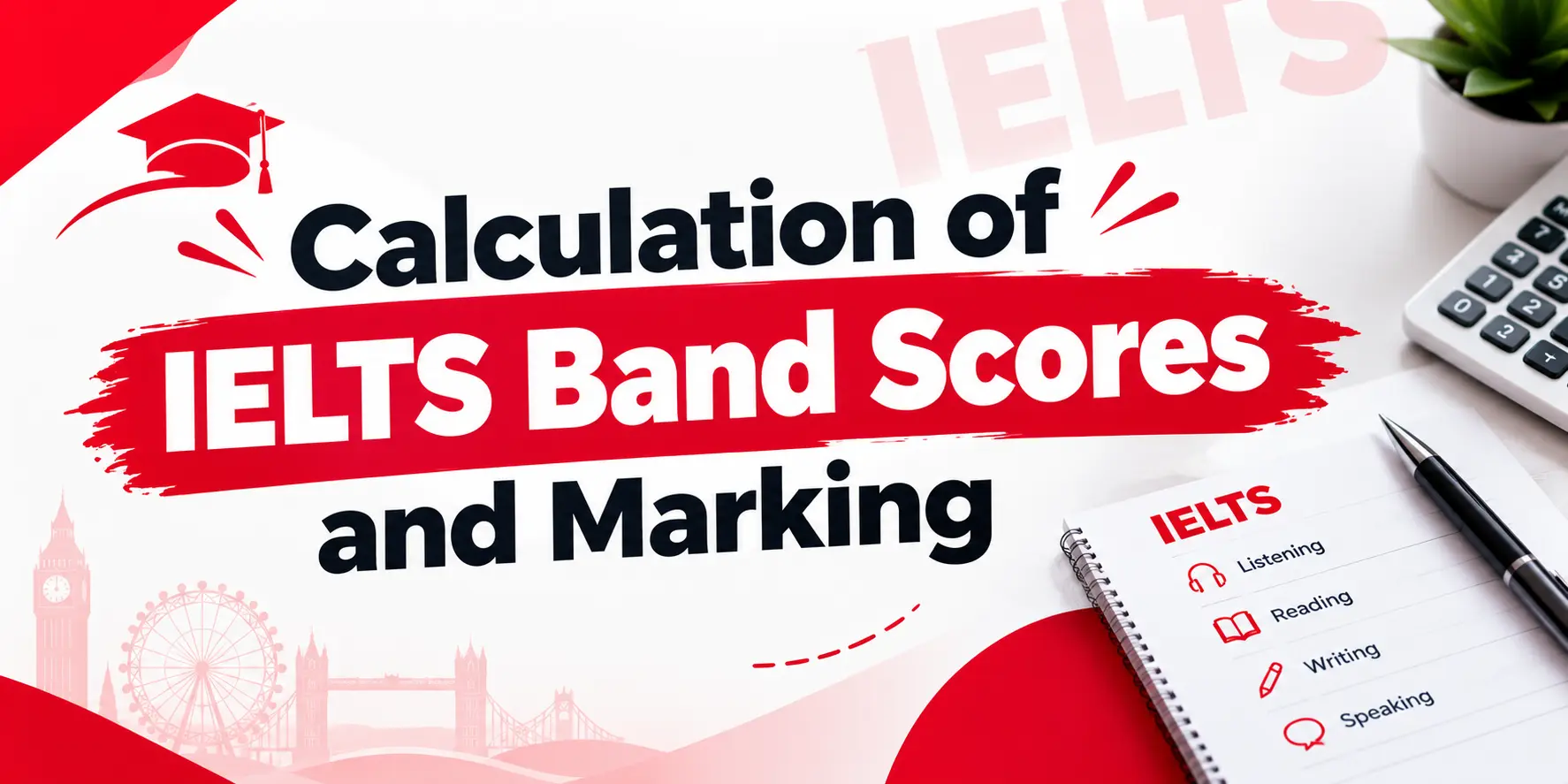 Calculation of IELTS band scores and marking