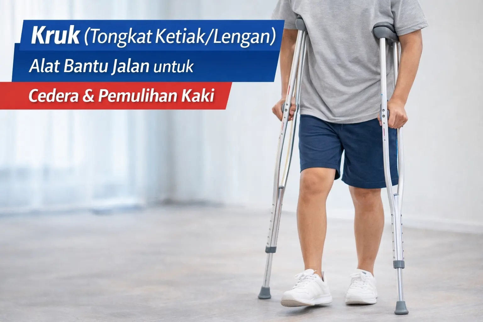 image Kruk (Tongkat Ketiak/Lengan) Alat Bantu Jalan untuk Cedera Kaki