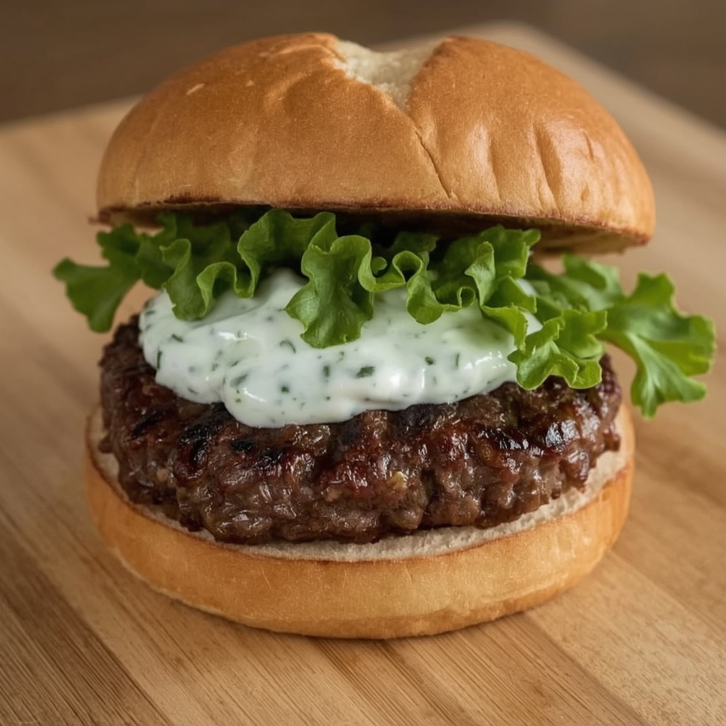 Aromatischer Lamm-Burger mit Minz-Joghurt-Sauce - Einfaches Rezept auf ...