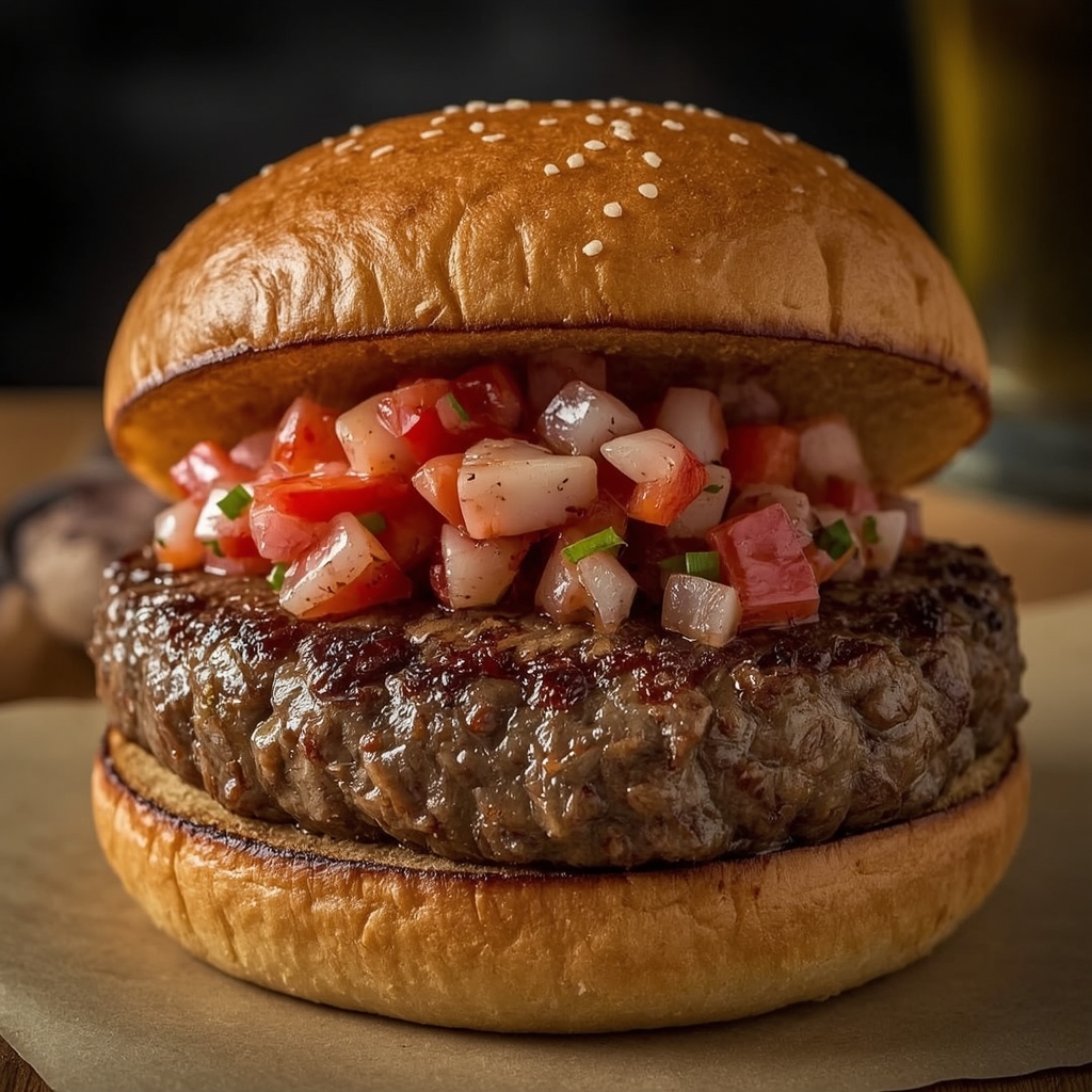 Scharfer Lamm-Burger mit Harissa und Zwiebel-Salsa - Einfaches Rezept ...