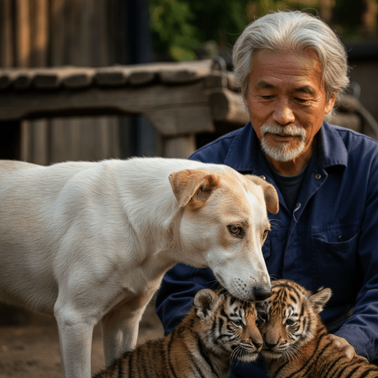 Una perra cría 3 cachorros de tigre – Años después, el tigre hace algo que hace llorar al cuidador del zoo