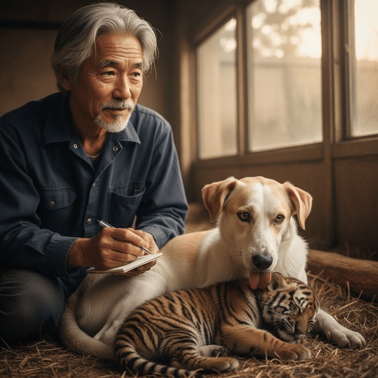 Una perra cría 3 cachorros de tigre – Años después, el tigre hace algo que hace llorar al cuidador del zoo
