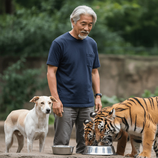 Una perra cría 3 cachorros de tigre – Años después, el tigre hace algo que hace llorar al cuidador del zoo