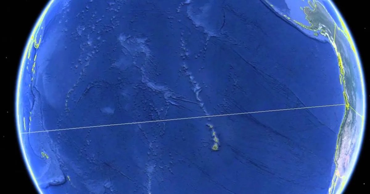La línea recta más larga del mundo no parece recta: 32.000 km de océano sin tocar tierra