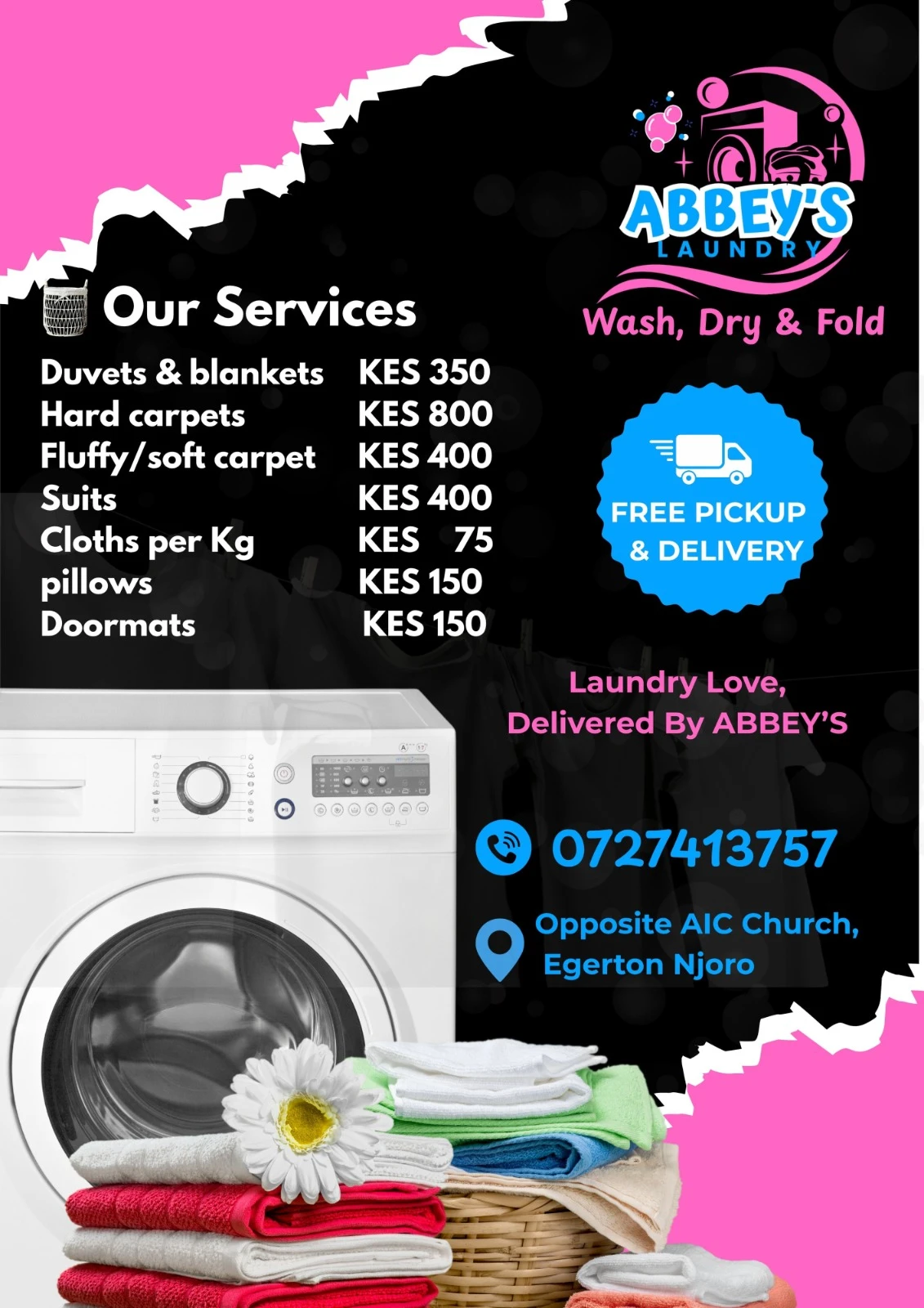 Abbey's Laundry Storefront