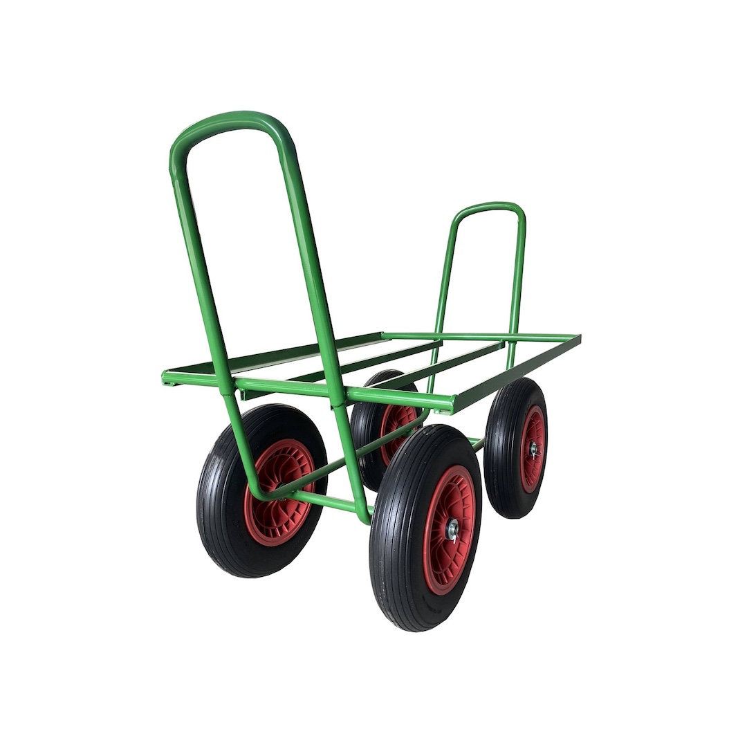 Carro de recolección con rueda de aire para recoger genero, verdura, frutas, etc.