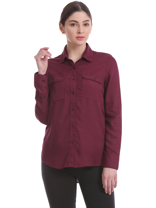 Aeropostale Purple Regular Fit Shirt Price in India