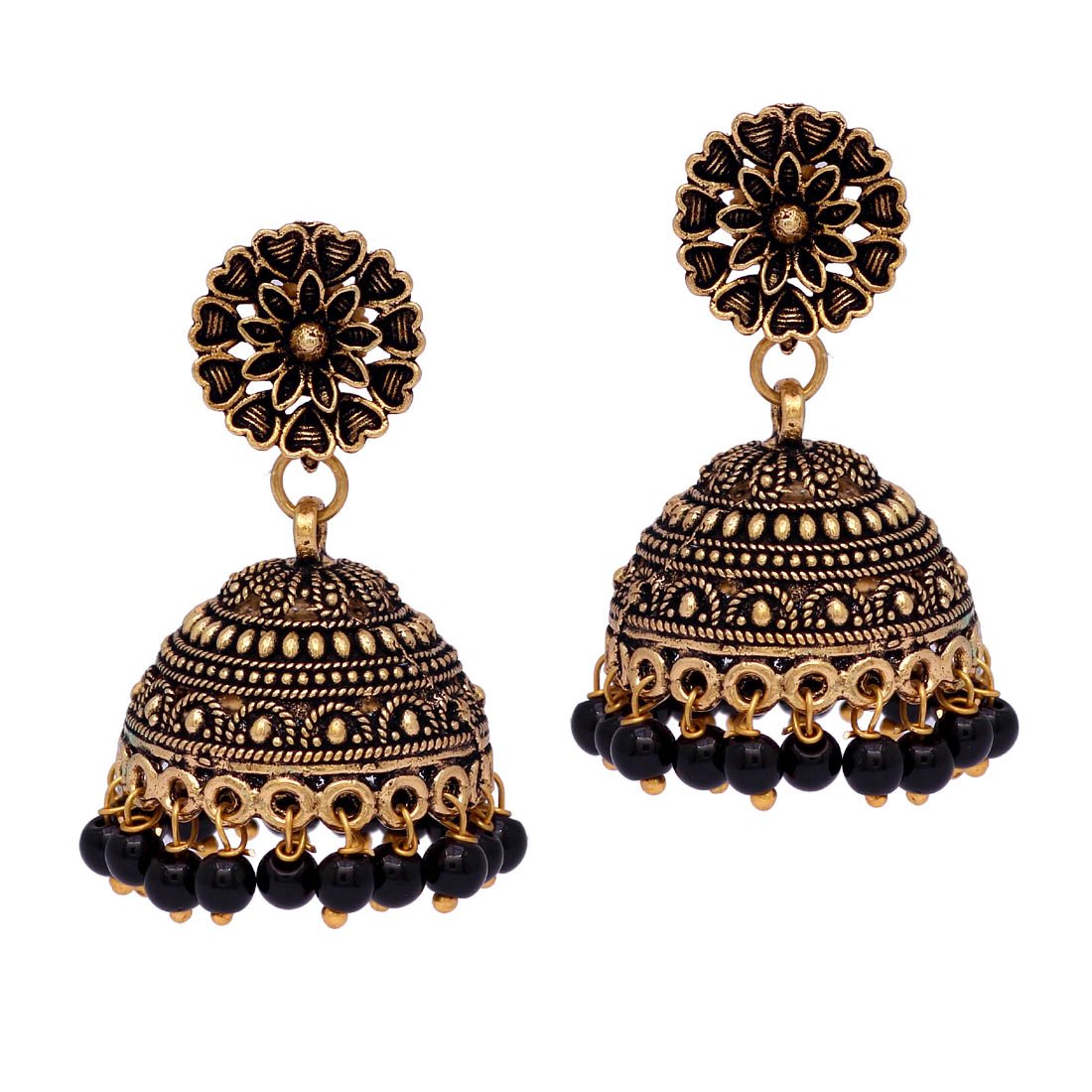 Preyans From Jaipur Mart Oxidised Brass Metal Jhumki Earrings for women's/Girl's (GSE600) Price in India