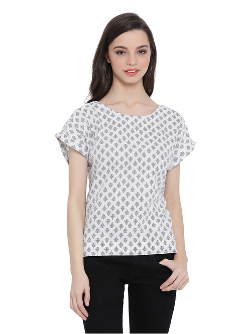 Oxolloxo Black & White Mola Domino Chic Top Price in India