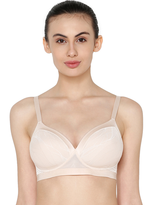 Triumph Beige Airy Sensation Padded Wireless Spacer Cup Fashion Bra Price in India