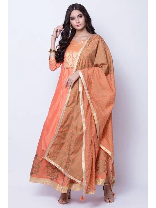 Rangriti Peach Printed Kurta Skirt Set Price in India