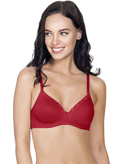 Amante Red Non Wired Padded T-Shirt Bra Price in India