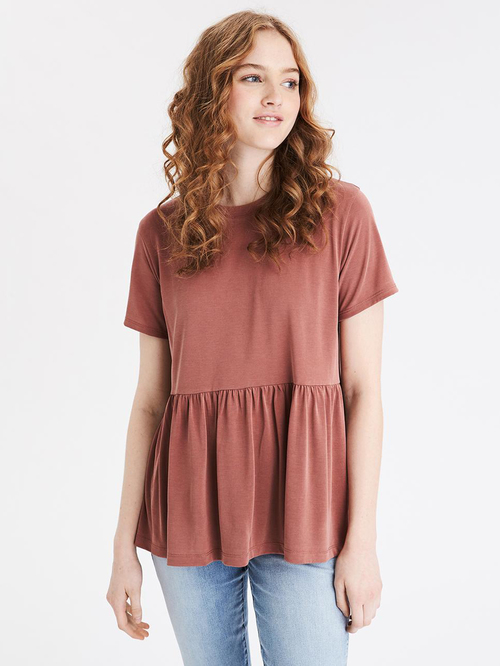 American Eagle Outfitters Red Round Neck Top Price in India