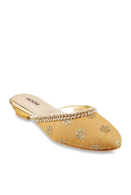 Mochi Antique Gold Ethnic Sandals Price in India