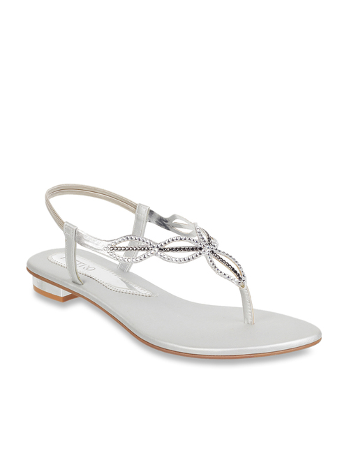Metro Silver Sling Back Sandals Price in India