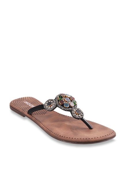 Mochi Black Thong Sandals Price in India