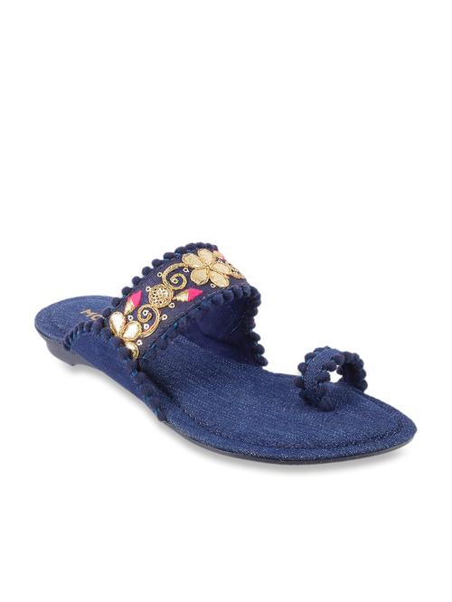 Mochi Navy Toe Ring Sandals Price in India