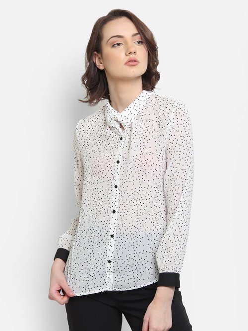 Cover Story White Printed Shirt Price in India