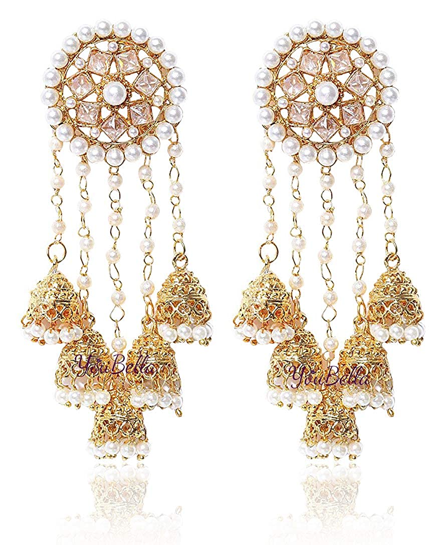 YouBella Jewellery Gold Plated Pearl Fancy Party Wear Jhumka/Jhumki Earrings for Women Traditional Earrings for... Price in India