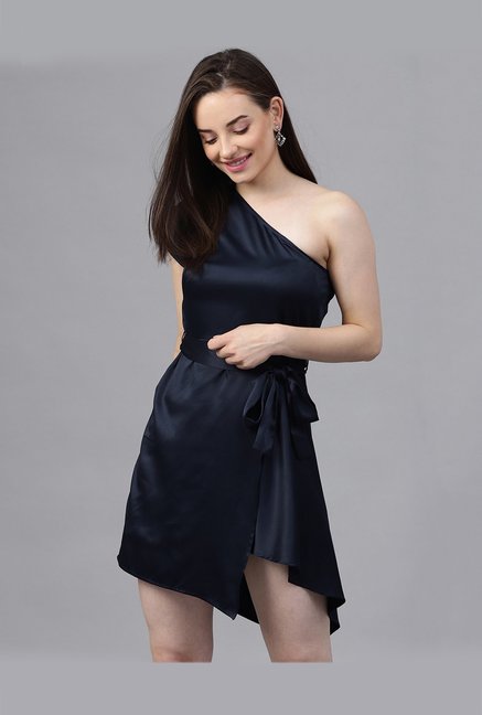 Street 9 Navy One Shoulder Dress Price in India
