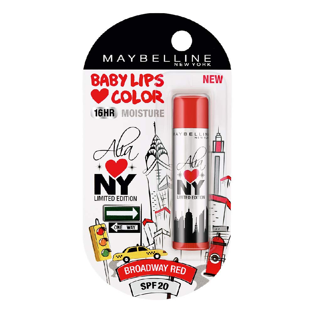 Maybelline Baby Lips Alia Loves New York, Broadway Red, 4g Price in India