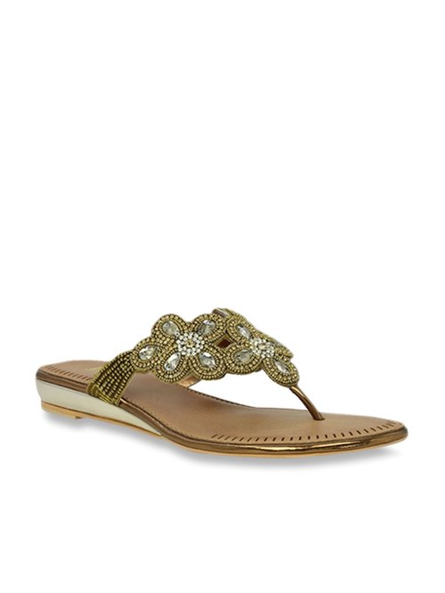 Inc.5 Antique Gold Thong Sandals Price in India