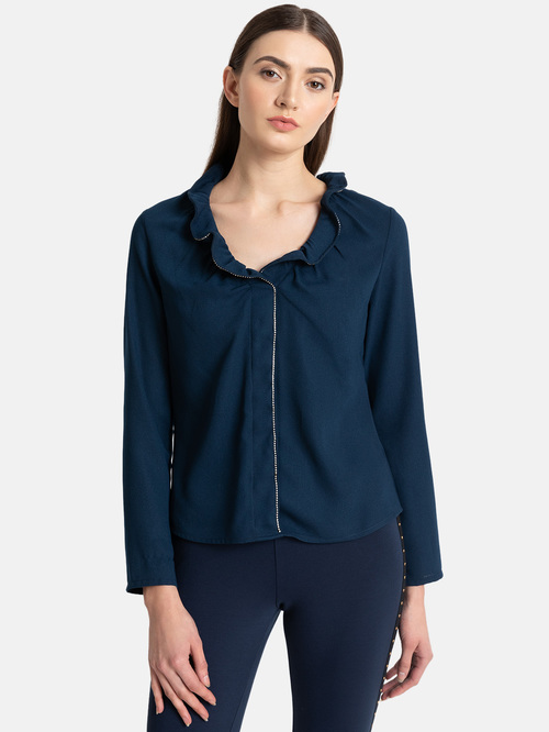 Kazo Blue Regular Fit Shirt Price in India