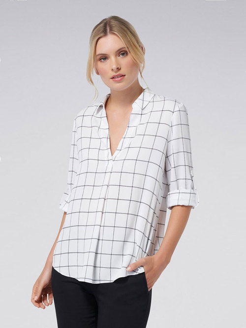 Forever New White Sadie Checks Shirt Price in India