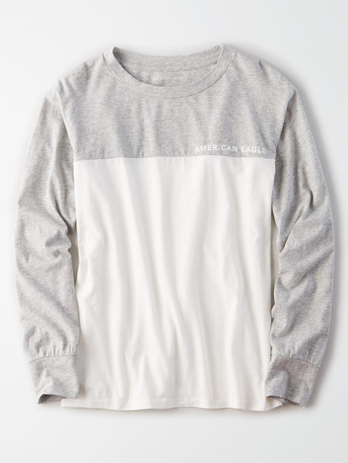 American Eagle Outfitters Grey Round Neck T-Shirt Price in India