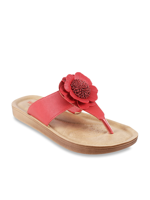 Walkway Red T-Strap Sandals Price in India