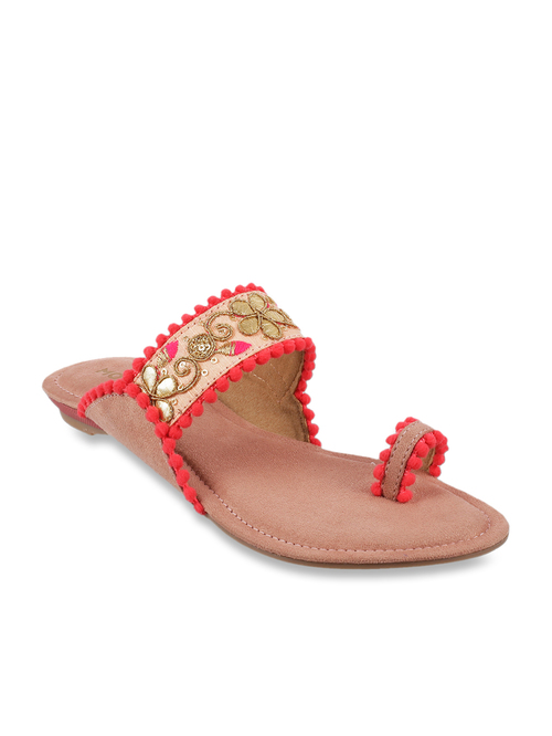 Mochi Red Toe Ring Sandals Price in India