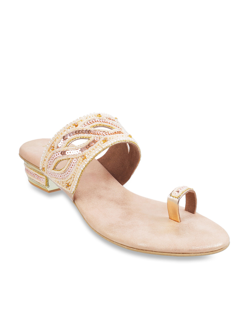 Metro Rose Gold Toe Ring Sandals Price in India