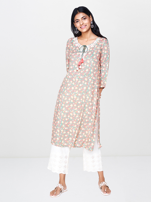 Global Desi Multicolor Printed Kurta Price in India