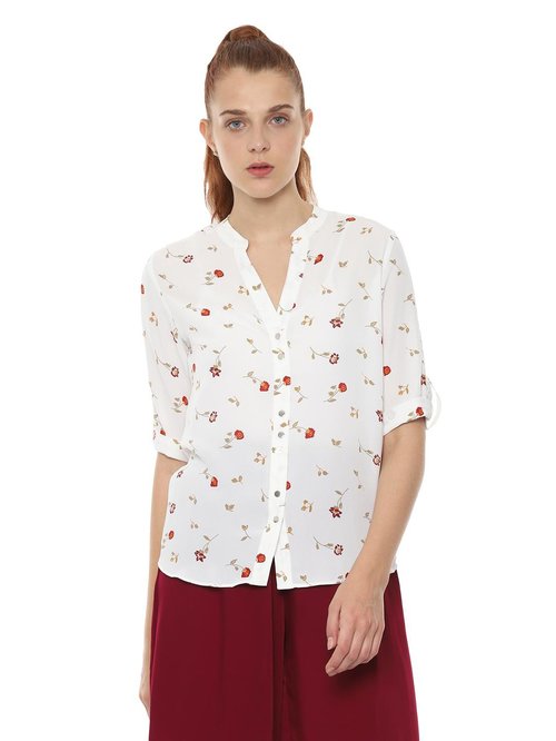 Solly by Allen Solly White Printed Shirt Price in India