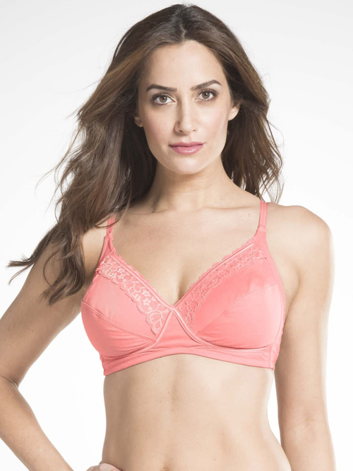 Jockey Blush Pink Lace Non Padded Non Wired ES19 Everyday Bra Price in India